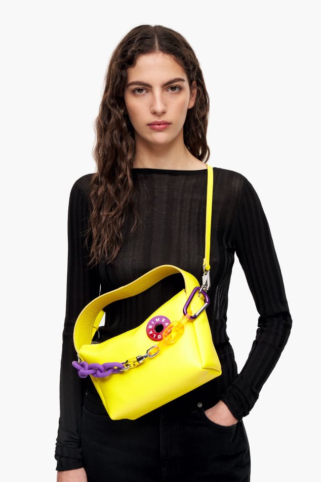 acessórios Bimba Y Lola bolsa hobo de couro amarelo P28JFH57