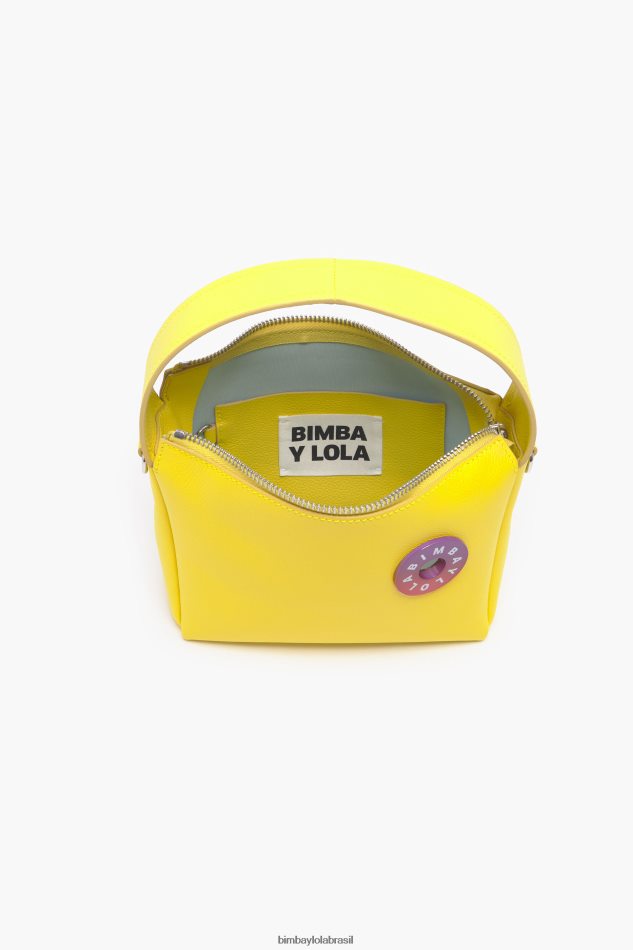 acessórios Bimba Y Lola bolsa hobo de couro amarelo P28JFH57