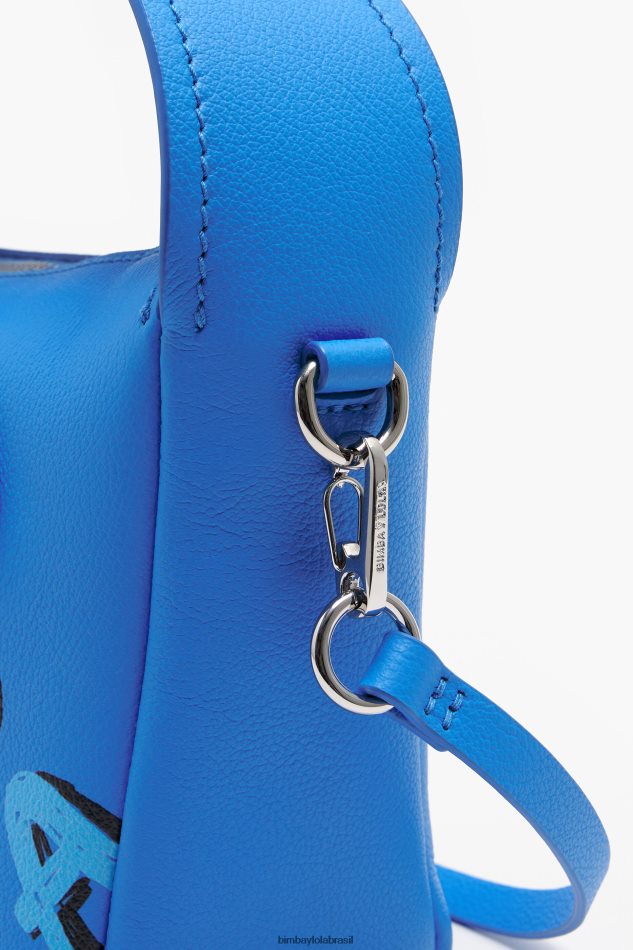 acessórios Bimba Y Lola bolsa hobo de couro byl com estampa de banana azul P28JFH56