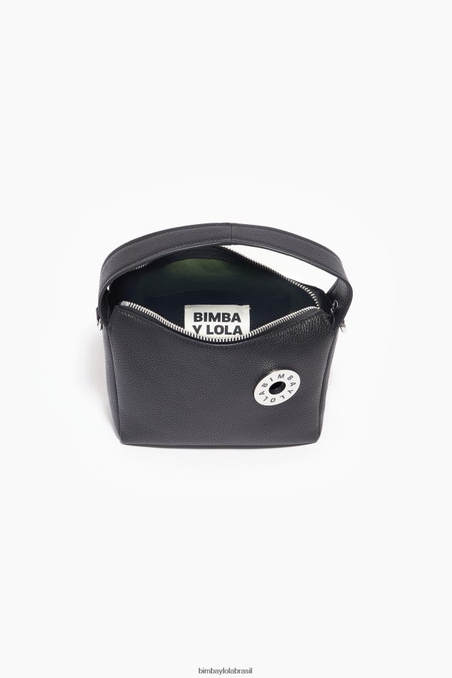 acessórios Bimba Y Lola bolsa hobo de couro preto P28JFH51