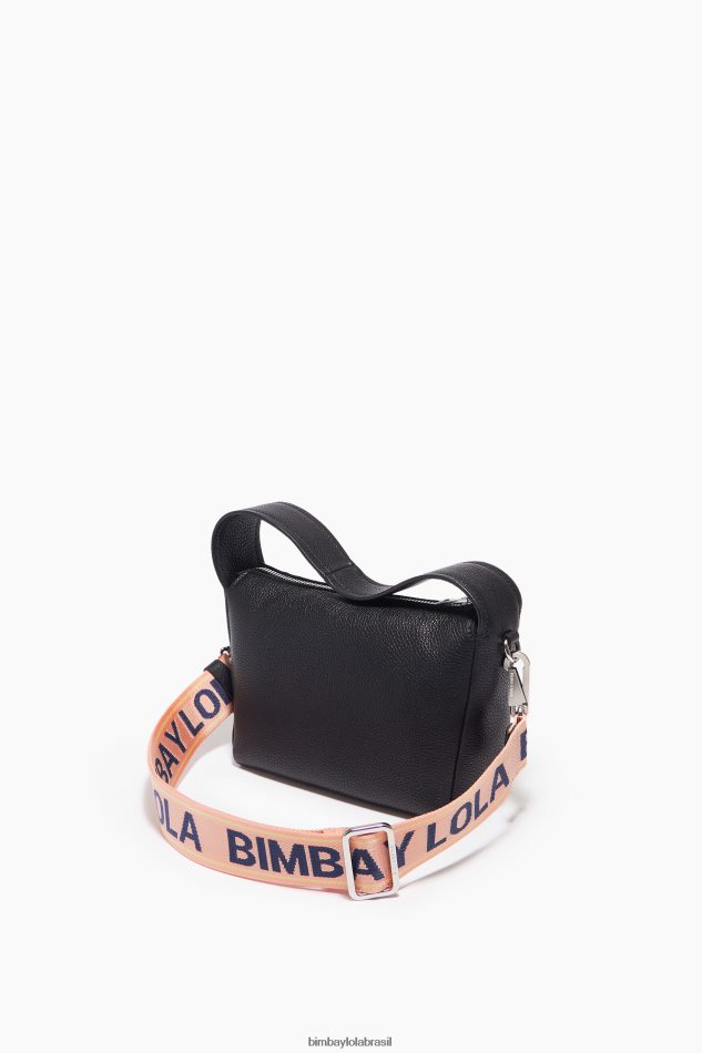 acessórios Bimba Y Lola bolsa hobo de couro preto P28JFH51