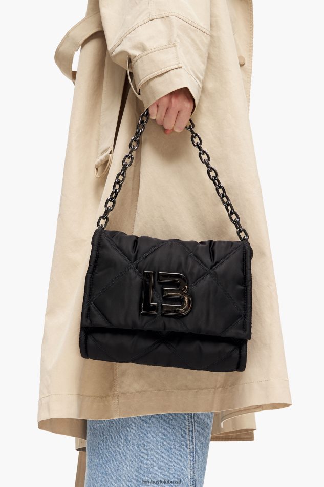 acessórios Bimba Y Lola bolsa transversal de náilon com aba preto P28JFH106