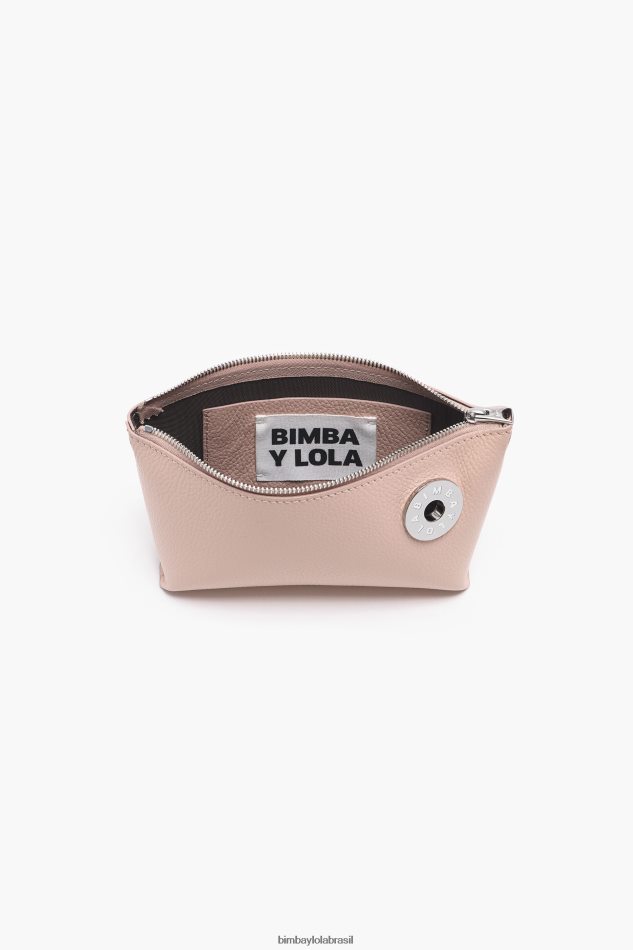 acessórios Bimba Y Lola bolsa transversal trapézio de couro Rosa pálido P28JFH11