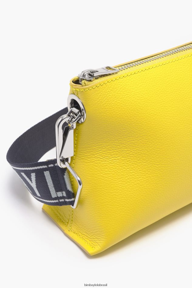 acessórios Bimba Y Lola bolsa trapézio de couro amarelo P28JFH48