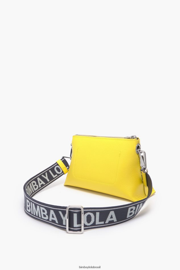 acessórios Bimba Y Lola bolsa trapézio de couro amarelo P28JFH48