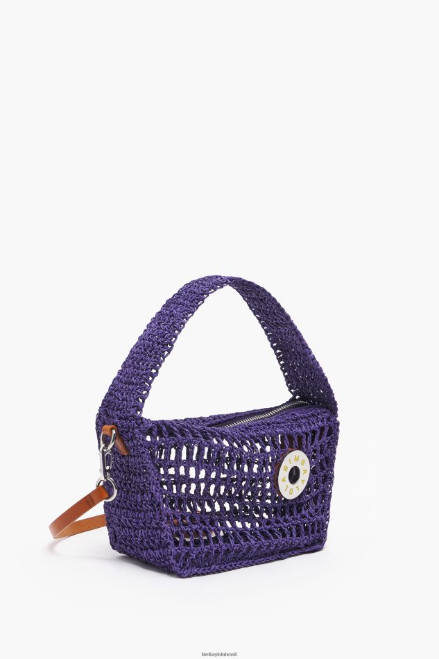 acessórios Bimba Y Lola bolsa vagabundo ráfia roxo P28JFH8