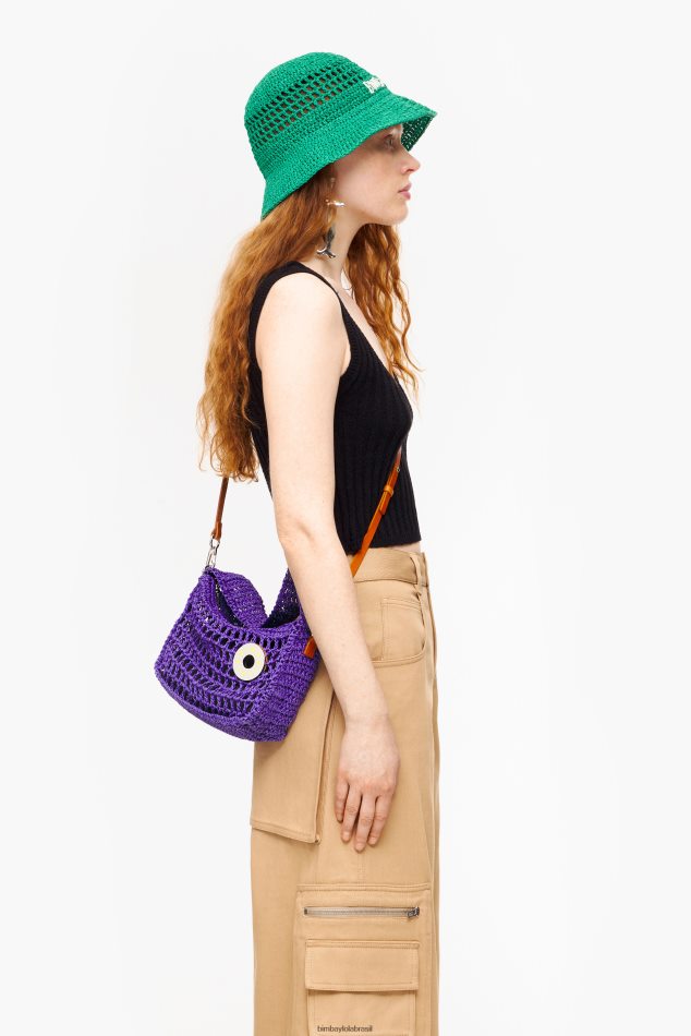 acessórios Bimba Y Lola bolsa vagabundo ráfia roxo P28JFH8