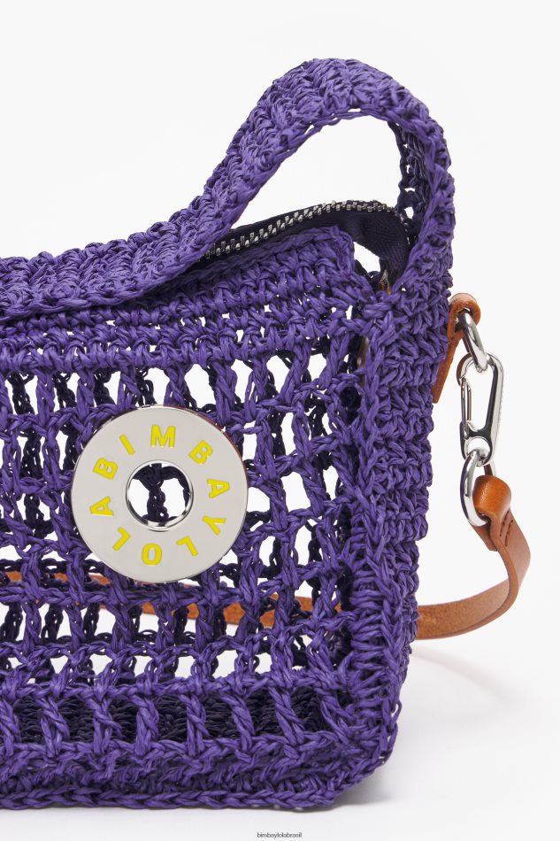 acessórios Bimba Y Lola bolsa vagabundo ráfia roxo P28JFH8