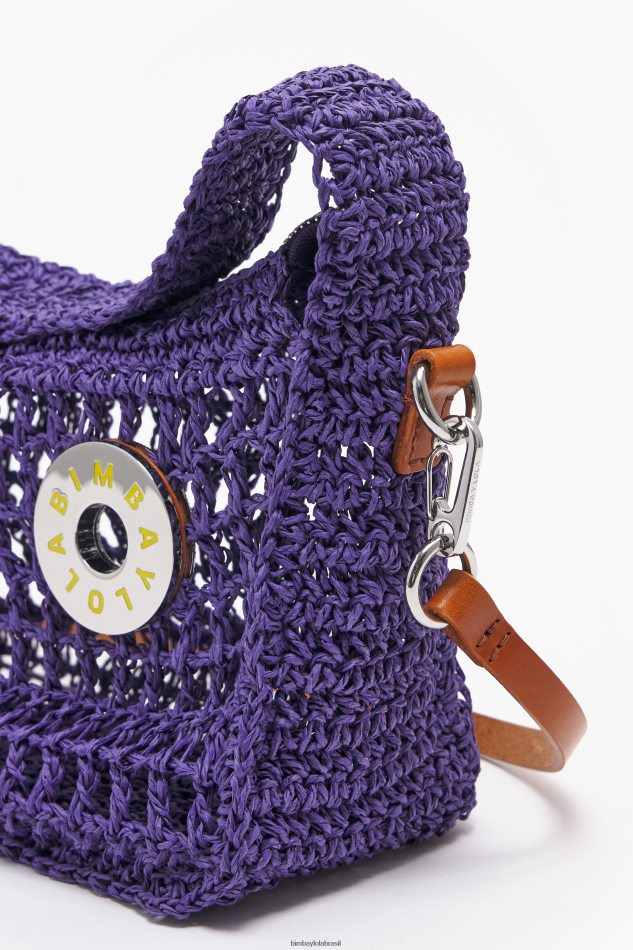 acessórios Bimba Y Lola bolsa vagabundo ráfia roxo P28JFH8