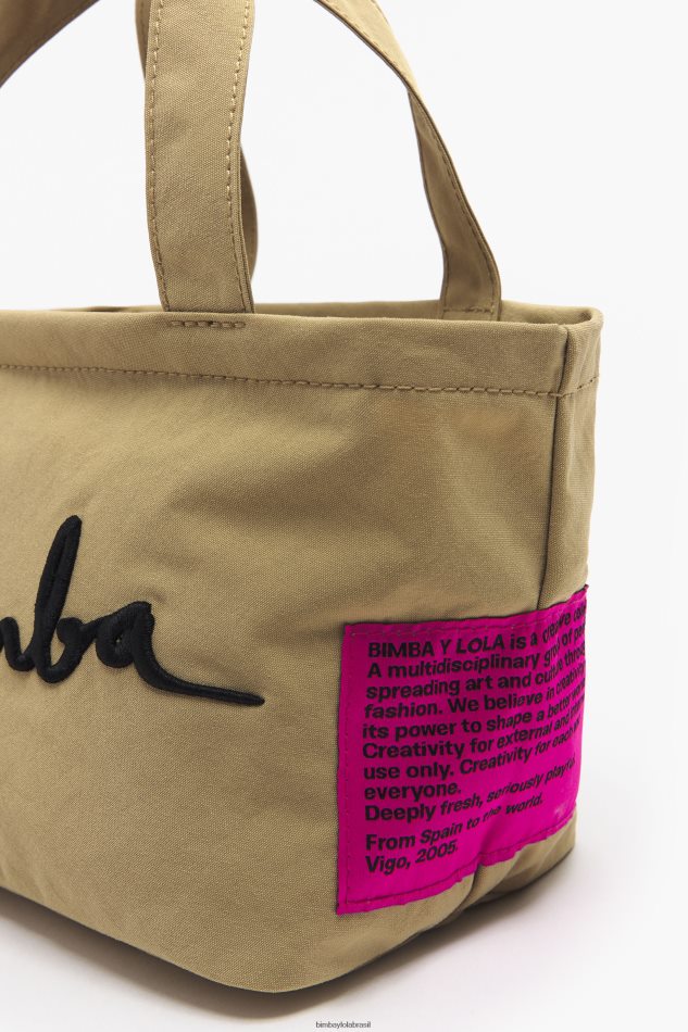 acessórios Bimba Y Lola mini bolsa de trapézio de náilon natural P28JFH156