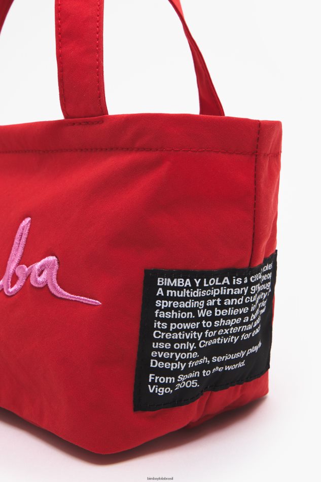 acessórios Bimba Y Lola mini bolsa de trapézio de náilon vermelho P28JFH159