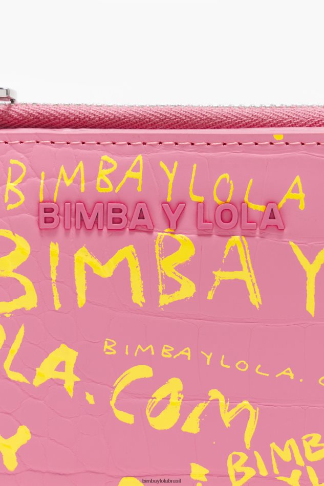 acessórios Bimba Y Lola bolsa com estampa de crocodilo rosa P28JFH1038