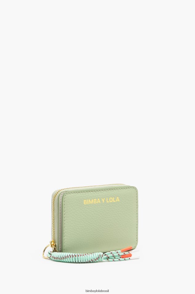 acessórios Bimba Y Lola bolsa de aba de couro pastel verde P28JFH984