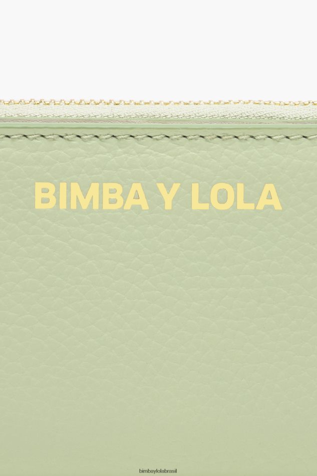 acessórios Bimba Y Lola bolsa de aba de couro pastel verde P28JFH984