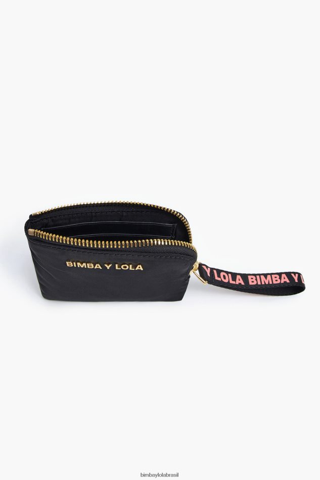 acessórios Bimba Y Lola bolsa de moedas curvada de náilon preto P28JFH1020