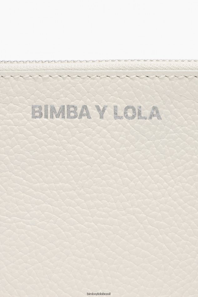 acessórios Bimba Y Lola bolsa de moedas curvada em couro branco P28JFH1048