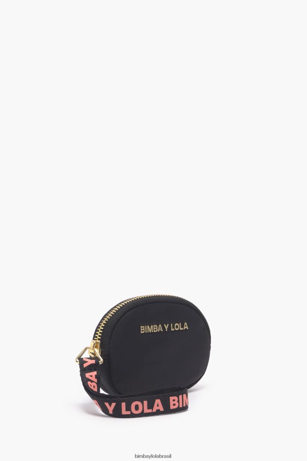 acessórios Bimba Y Lola bolsa de moedas oval de náilon preto P28JFH1015