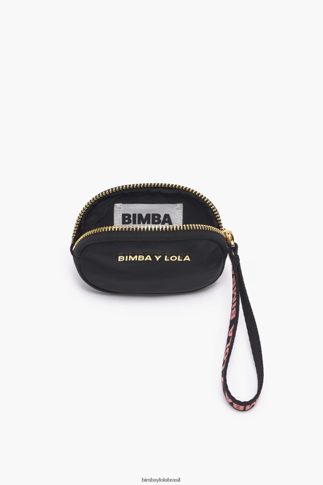 acessórios Bimba Y Lola bolsa de moedas oval de náilon preto P28JFH1015