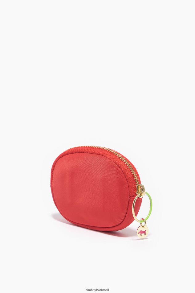 acessórios Bimba Y Lola bolsa de moedas oval de náilon vermelho P28JFH1060