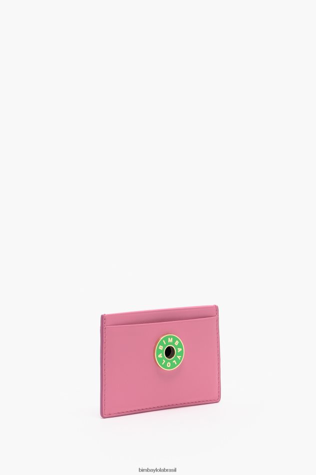 acessórios Bimba Y Lola titular do cartão de couro rosa P28JFH1127