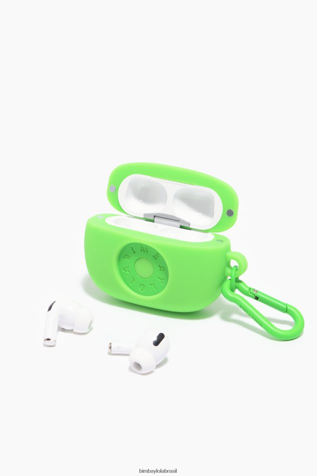 acessórios Bimba Y Lola estojo de silicone para airpods com logotipo verde P28JFH936