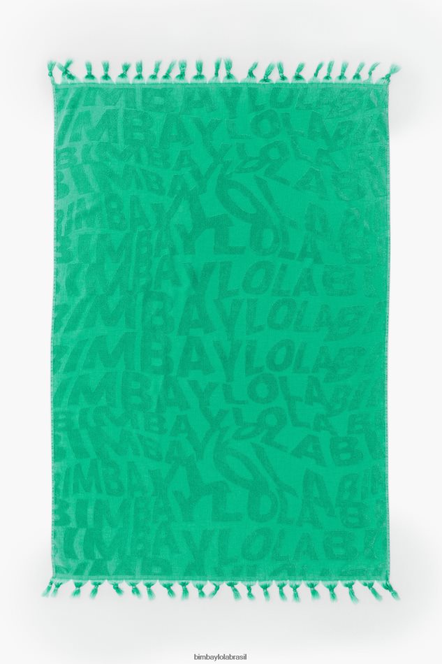 acessórios Bimba Y Lola toalha jacquard com logo lavado turquesa P28JFH878