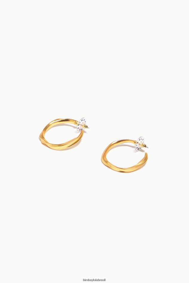 acessórios Bimba Y Lola brincos de argola desiguais dourado P28JFH852