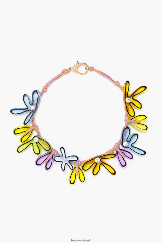 acessórios Bimba Y Lola colar de cordão de flores multicolorido P28JFH741