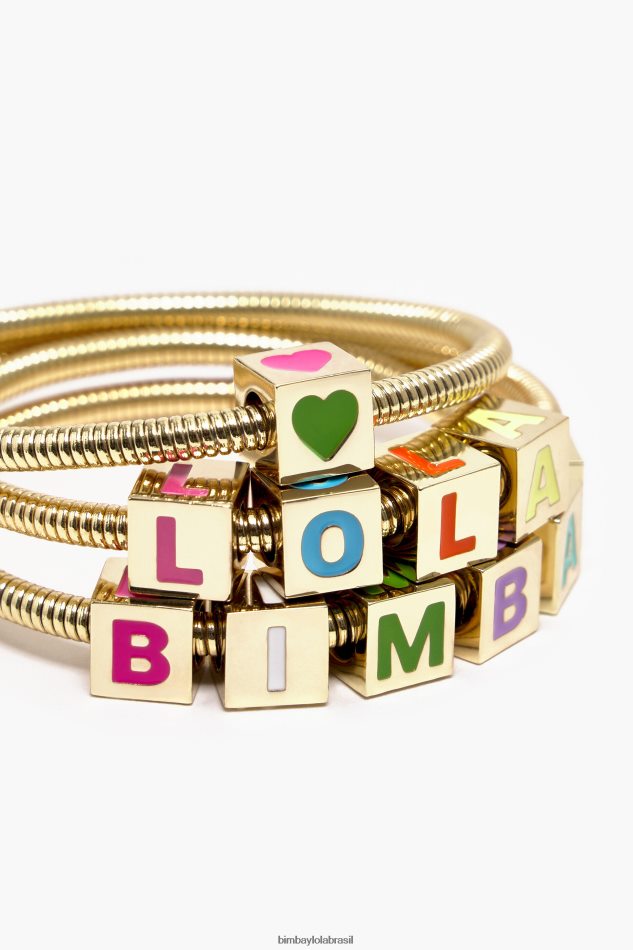 acessórios Bimba Y Lola pulseira de logotipo de cadeia de bobina dourado P28JFH662