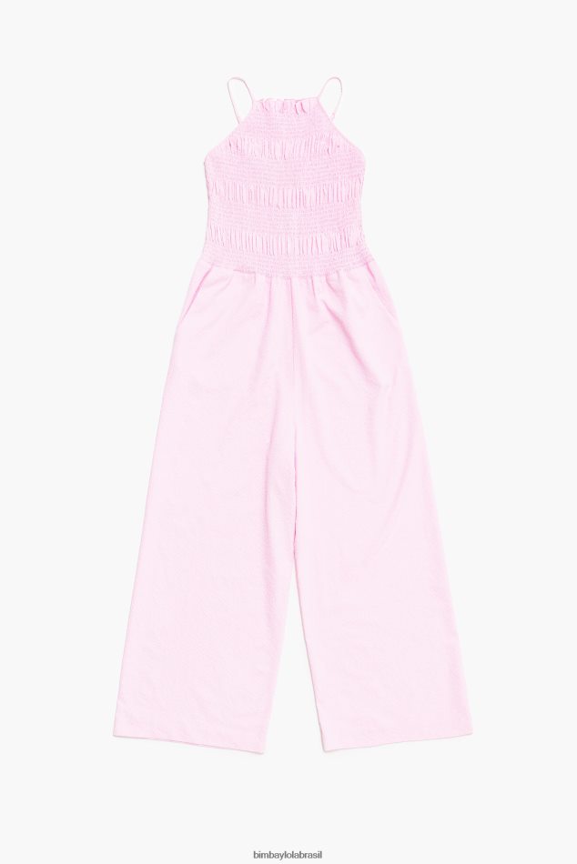 roupas Bimba Y Lola macacão maxi fluido rosa P28JFH217