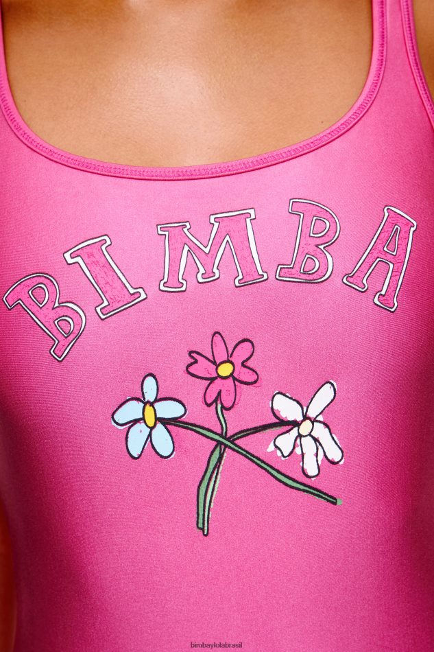 roupas Bimba Y Lola maiô logotipo de flores rosa P28JFH886