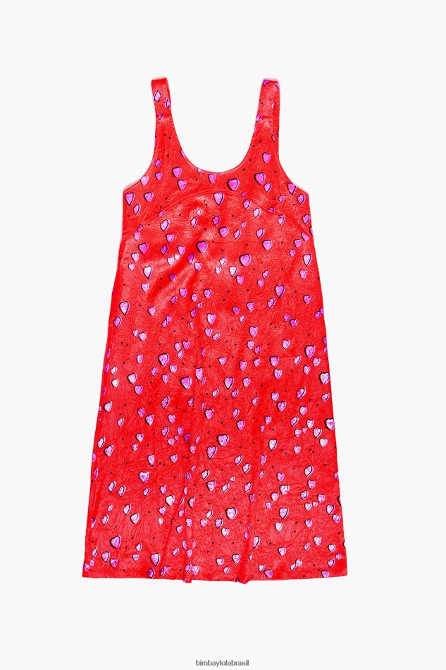 roupas Bimba Y Lola vestido estampado coração pequeno vermelho P28JFH201