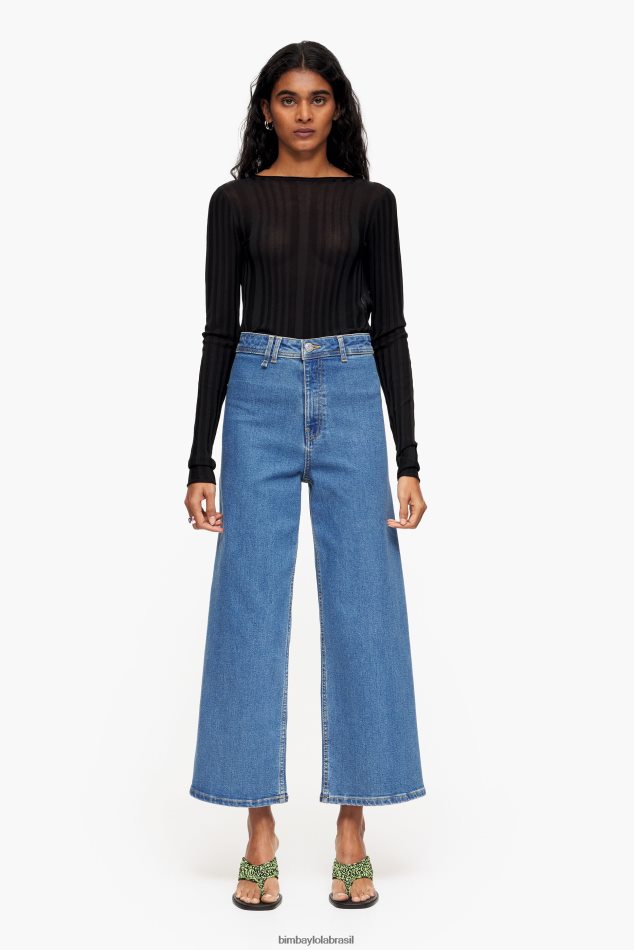 roupas Bimba Y Lola culotte - jeans de cintura alta azul P28JFH445