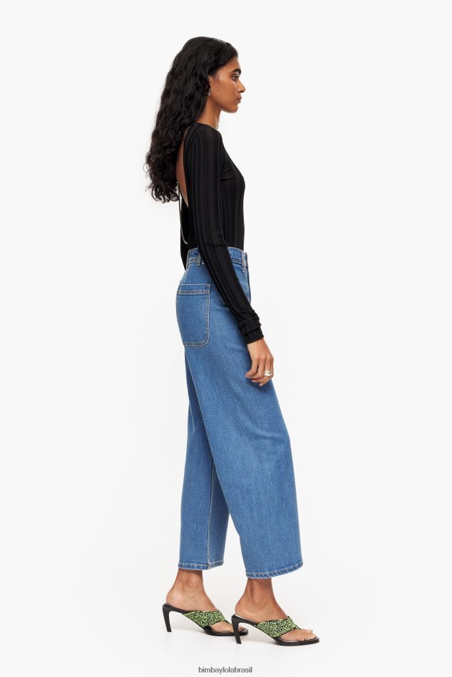 roupas Bimba Y Lola culotte - jeans de cintura alta azul P28JFH445