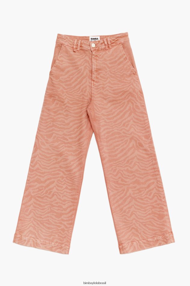 roupas Bimba Y Lola culotte - jeans de cintura alta com estampa de tigre damasco P28JFH440