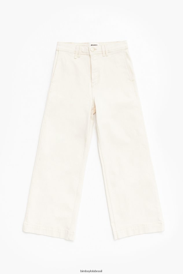 roupas Bimba Y Lola culotte - jeans de cintura alta creme P28JFH443