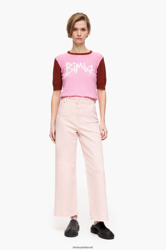 roupas Bimba Y Lola culotte - jeans de cintura alta rosa P28JFH446