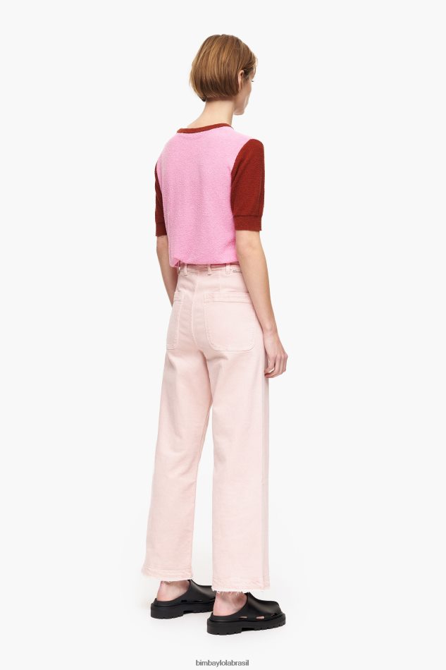 roupas Bimba Y Lola culotte - jeans de cintura alta rosa P28JFH446