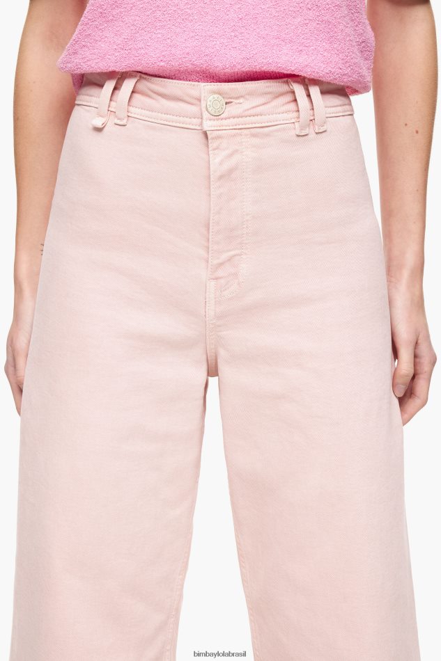 roupas Bimba Y Lola culotte - jeans de cintura alta rosa P28JFH446