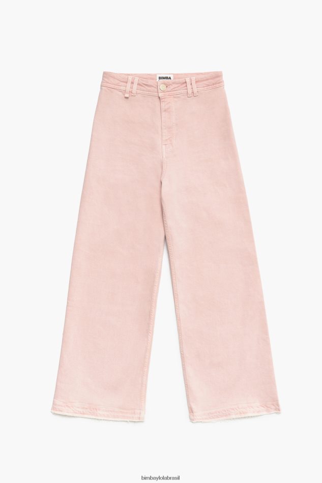 roupas Bimba Y Lola culotte - jeans de cintura alta rosa P28JFH520