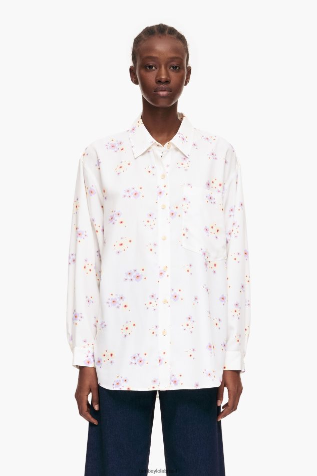 roupas Bimba Y Lola camisa de impressão de flores de acrílico branco P28JFH337