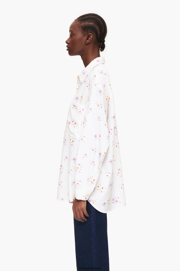 roupas Bimba Y Lola camisa de impressão de flores de acrílico branco P28JFH337