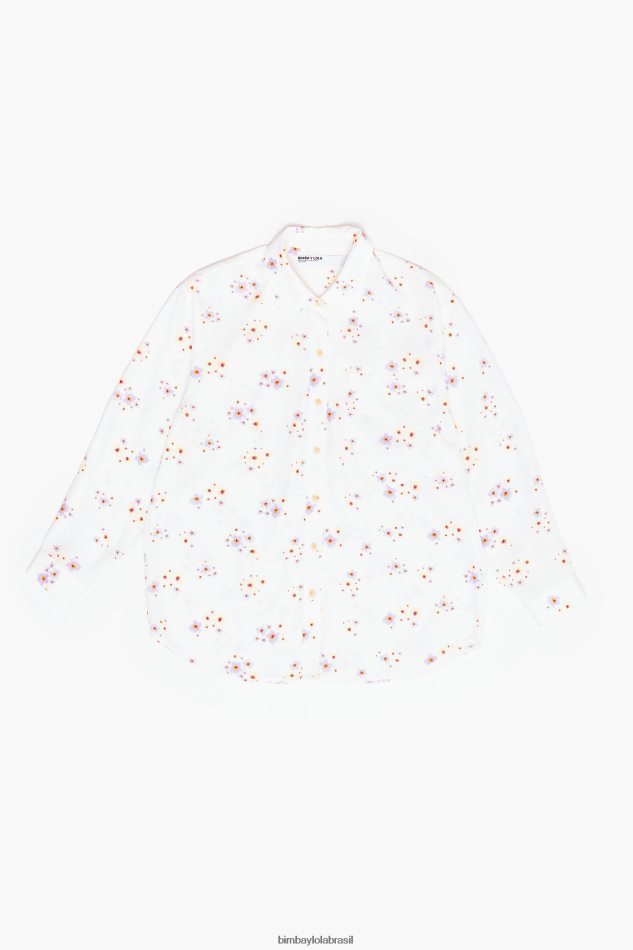 roupas Bimba Y Lola camisa de impressão de flores de acrílico branco P28JFH337