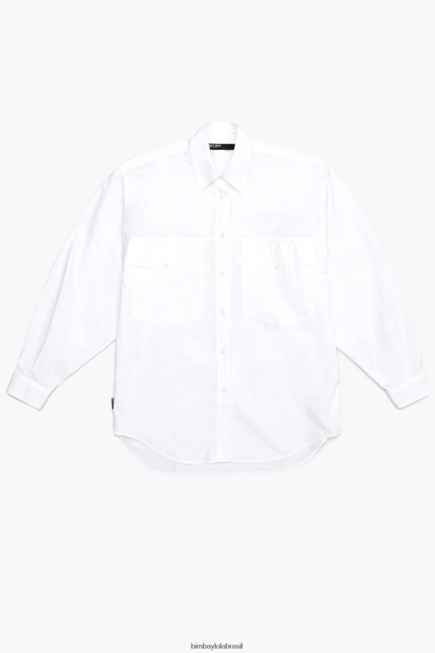 roupas Bimba Y Lola camisa de tamanho grande popeline branco P28JFH333