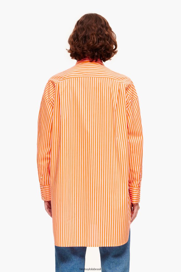 roupas Bimba Y Lola camisa listrada tamanho grande laranja P28JFH334