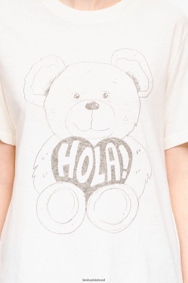 roupas Bimba Y Lola camiseta com estampa de urso panda cru P28JFH271