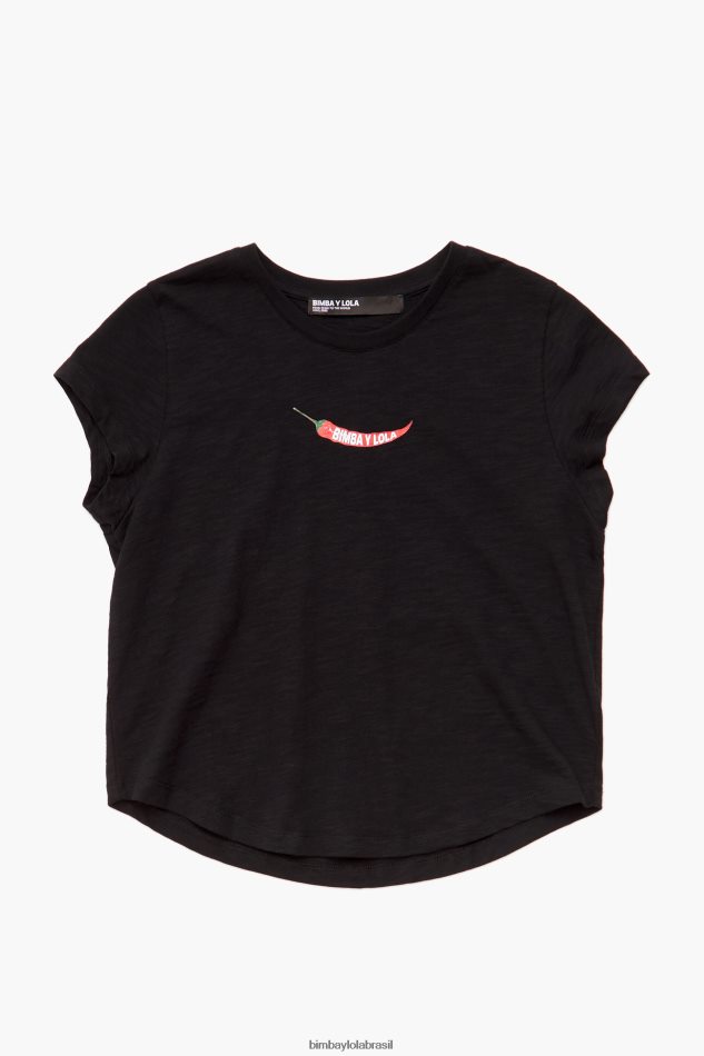 roupas Bimba Y Lola camiseta guindila preto P28JFH247