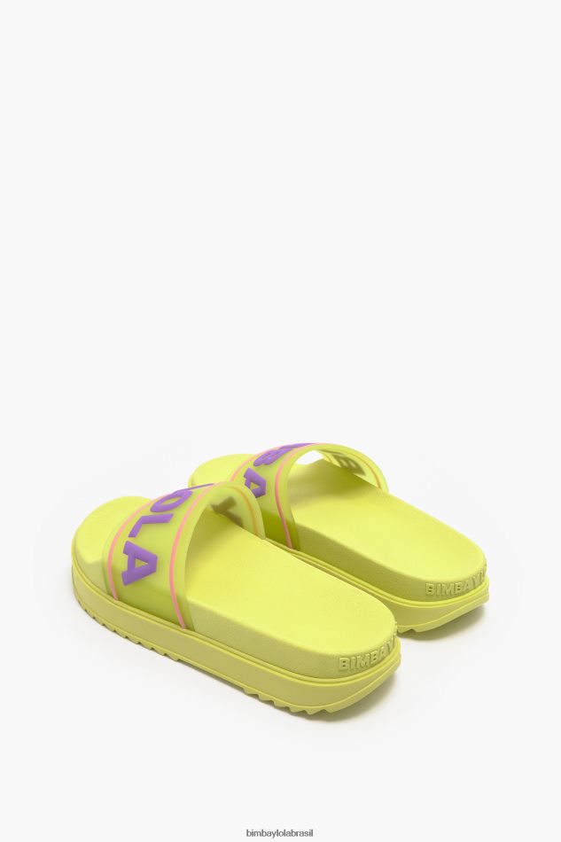 footwewar Bimba Y Lola flip-flop de plataforma de logotipo amarelo P28JFH589