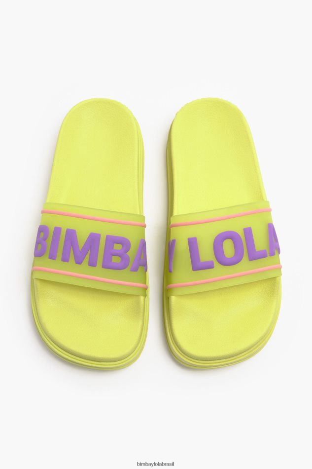 footwewar Bimba Y Lola flip-flop de plataforma de logotipo amarelo P28JFH589