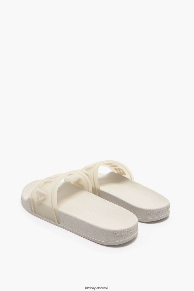 footwewar Bimba Y Lola flip-flop deslizante de logotipo branco P28JFH591